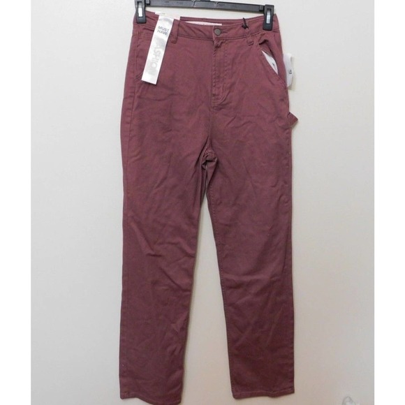JR468 Tinseltown Burgundy Juniors' Baggy Straight-Leg Carpenter Jeans Size 7 - Picture 1 of 2